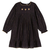 Emile Et Ida Marine Embroidered Lurex Dress