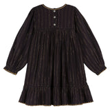 Emile Et Ida Marine Embroidered Lurex Dress