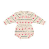 Bebe Organic Natural Heart Knit Josie Romper