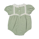 L Sage Rose Embroidered Romper