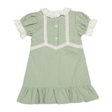 L Sage Rose Embroidered Dress