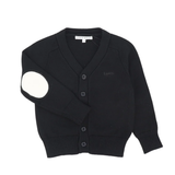 Parni Black Contrast Patch Cardigan