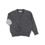 Parni Grey Contrast Patch Cardigan
