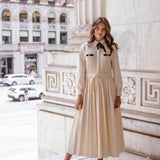 Coco Blanc Cream Pleated Dress