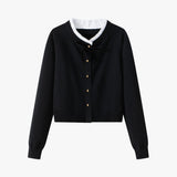 Coco Blanc Black Cardigan With Ribbon