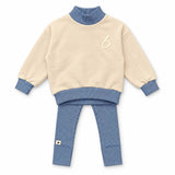 Booso Ecru/Blue Stripe Set