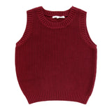 Little Parni Burgundy Knit Vest