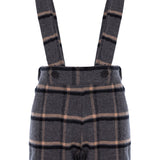 Pernille Grey Plaid Wool Tobias Suspender Shorts