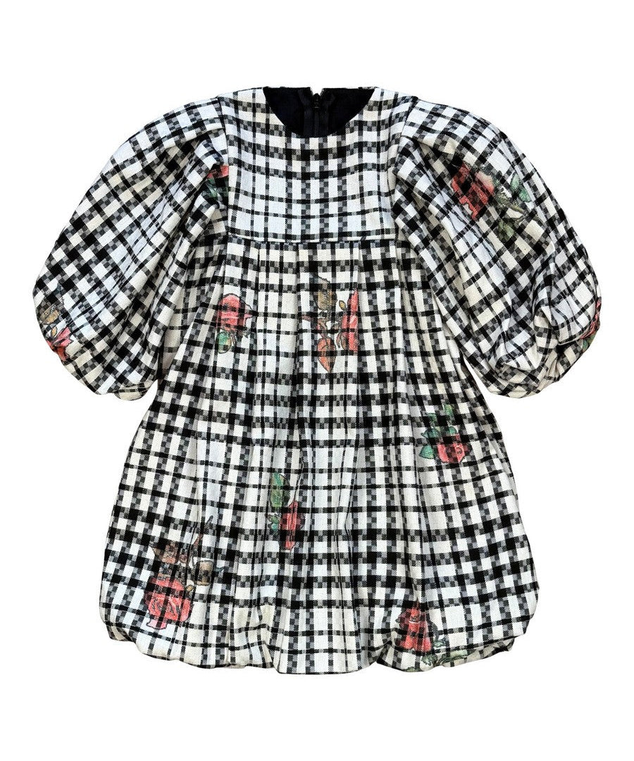 Alitsa White/Black Plaid Dress