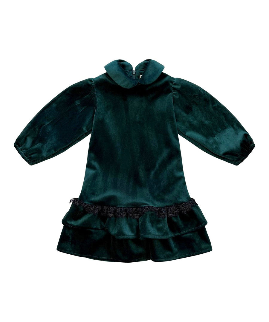 Alitsa Forest Green Velvet Dress
