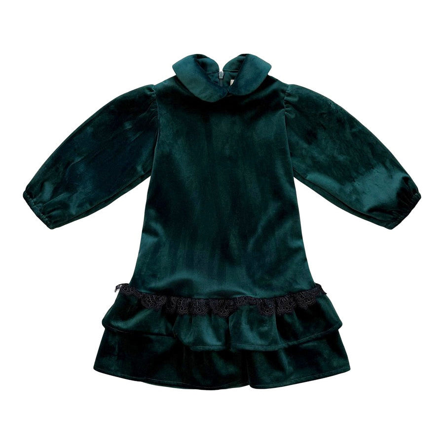 Alitsa Forest Green Velvet Dress