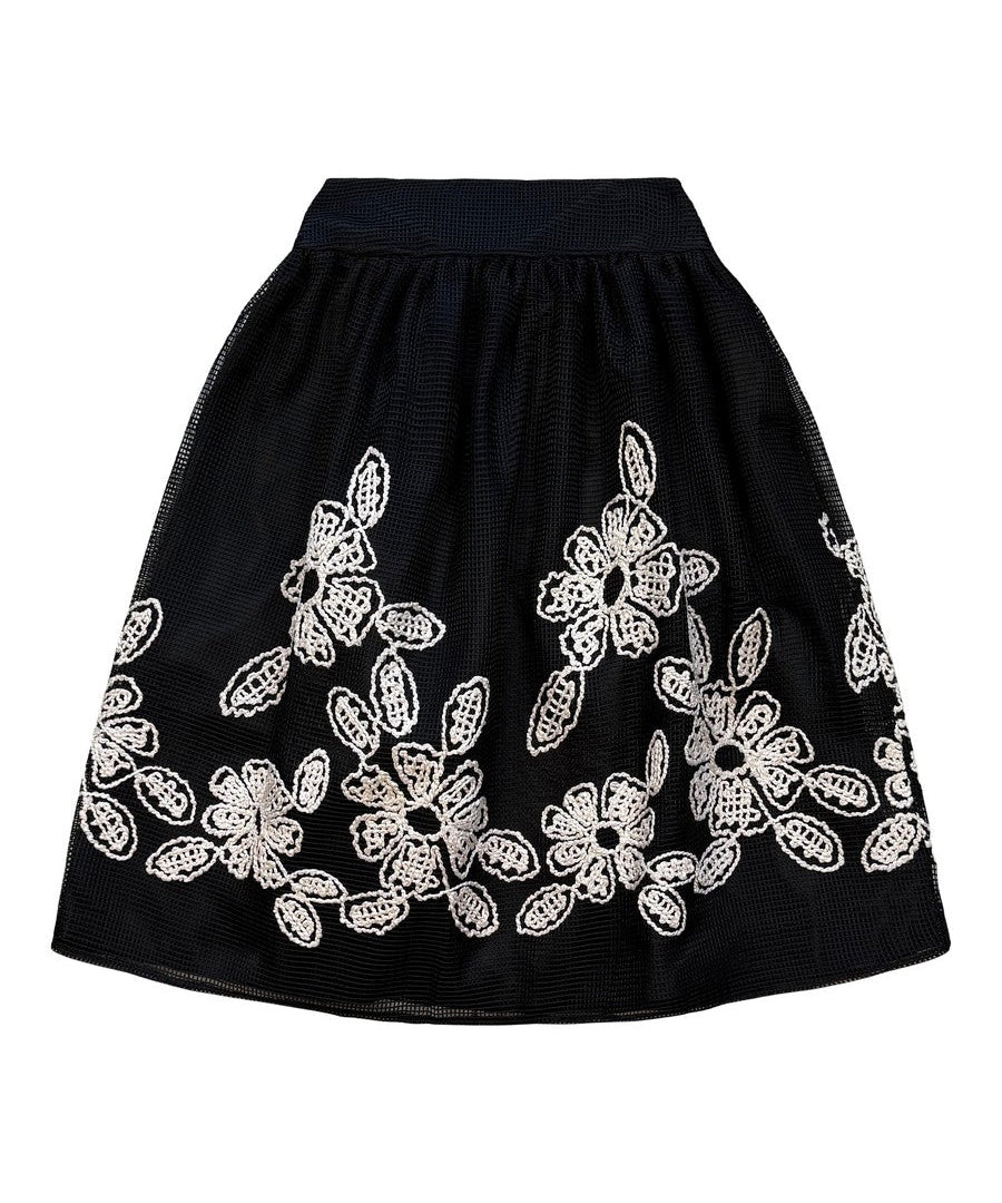 Alitsa Black Mesh Skirt