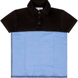 Parni Royal Blue Striped Polo