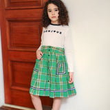 Maisonita Green Plaid Pocket Skirt
