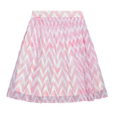 Alitsa Pink Chevron Pleated Chiffon Skirt