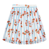 Alitsa Tomato Print Pleated Chiffon Skirt