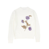 Valentina Ivory Pointelle Flower Embroidered Sweater