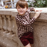 Coco Blanc Burgundy Gingham Plaid Shirt