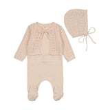 Bee & Dee Champagne Pink Intricate Footie Set