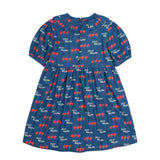Jelly Mallow Blue Dancing Apple Denim Dress