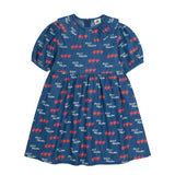 Jelly Mallow Blue Dancing Apple Denim Dress