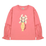Jelly Mallow Coral Pink Eggflower Frill T-Shirt