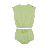 Kin Kin Green Striped Bloomer Set