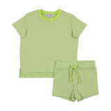 Kin Kin Green Stripes Shorts Set