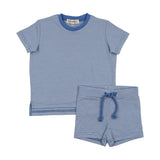 Kin Kin Blue Stripes Shorts Set