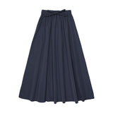 Kin and Kin Navy Maxi Taffeta Drawstring Skirt