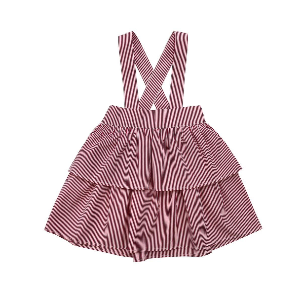 Parni Pink Stripe Tiered Skirt