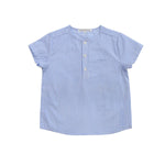 Parni Blue Stripe Collarless Shirt