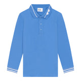 Kix Blue Embroidered Detail Pique Long Sleeve Polo