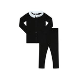 Parni Black Collar Cardigan Set