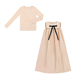 Little Parni Pink Taffeta Maxi Bow Jumper