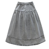 Parni Grey Denim Maxi Skirt