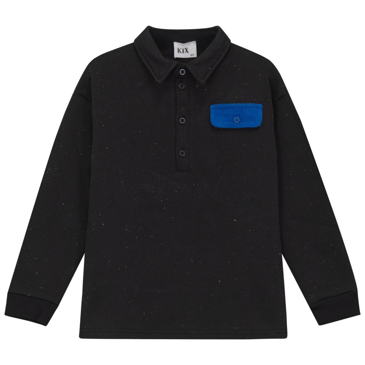 Kix Black Corduroy Pocket Flap Polo