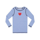 Parni Royal Blue Striped Heart T-Shirt