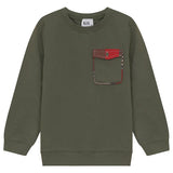 Kix Green Plaid Detail Sweatshirt