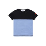 Parni Royal Blue Striped Crewneck T-Shirt
