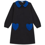 Kix Black Corduroy Collar Speckled Dress