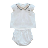 Parni White/Navy Pico Set
