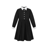 Parni Black White Collared Dress