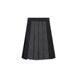 Parni Grey Two-tone Pleated Skirt