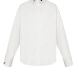 Parni White/Black Teen's Elegant Embroidered Shirt