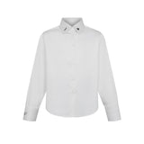 Parni White/Grey Teen's Elegant Embroidered Shirt