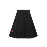 Parni Black Denim Heart Detail Skirt