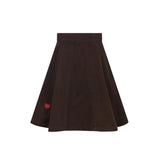 Parni Brown Denim Heart Detail Skirt
