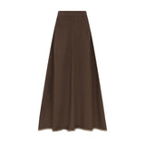 Parni Brown Denim Frayed Hem Skirt