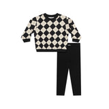 Parni Black Argyle Sweatshirt Set